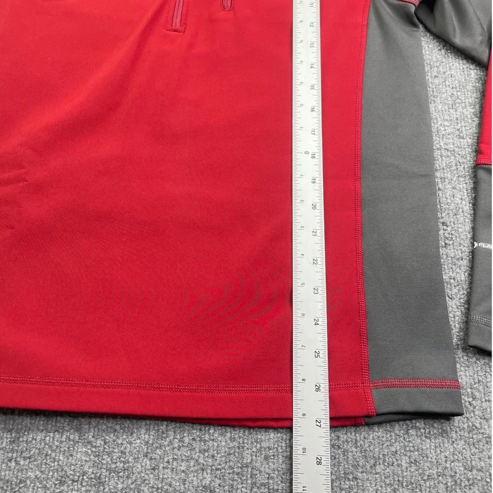 The North Face Pullover Men's M Red Grey FlashDry 1/4 Zip